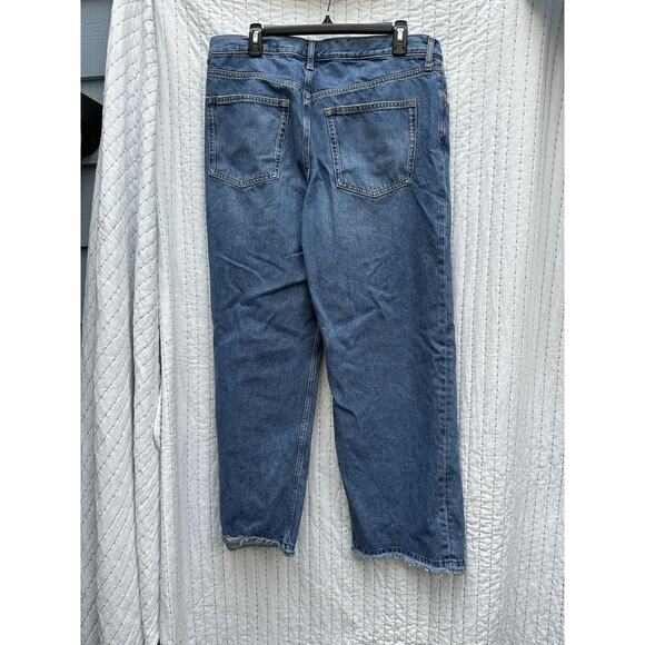 Gap Low Rise Stride Wide Leg Jeans 14 Regular 32 Released Hem Y2K Baggy Grunge - Picture 6 of 13